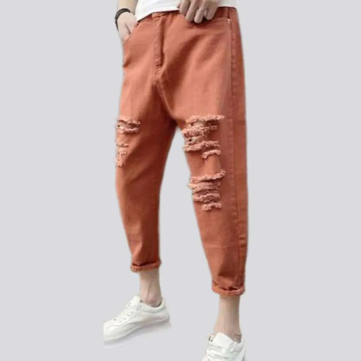 Loose color men's jean pants