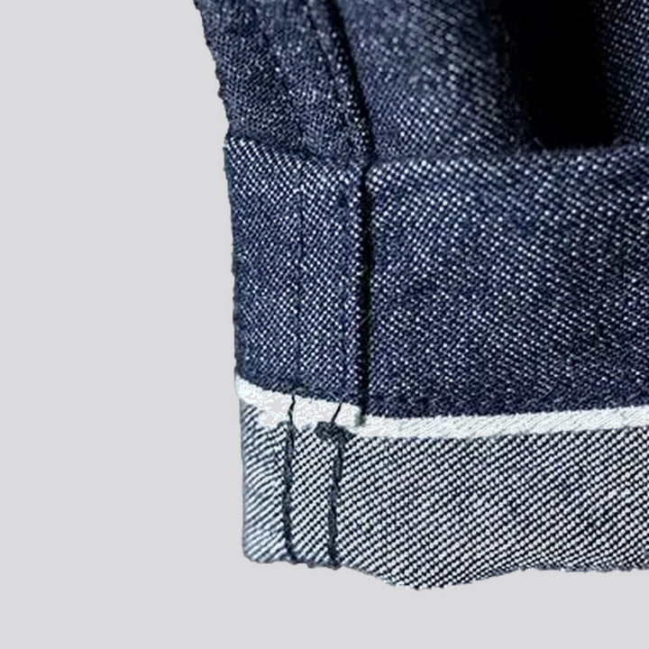 Shawl collar selvedge men's jean chore jacket