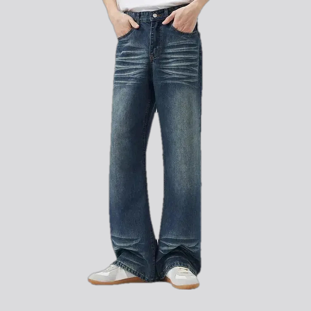 Stylish mid rise faded jeans for men