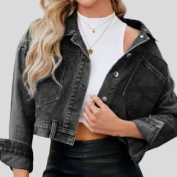 Stonewashed denim jacket
 for women