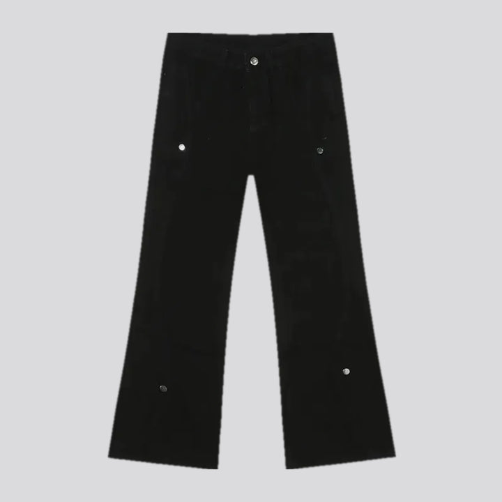 Mid-waist button jeans for men