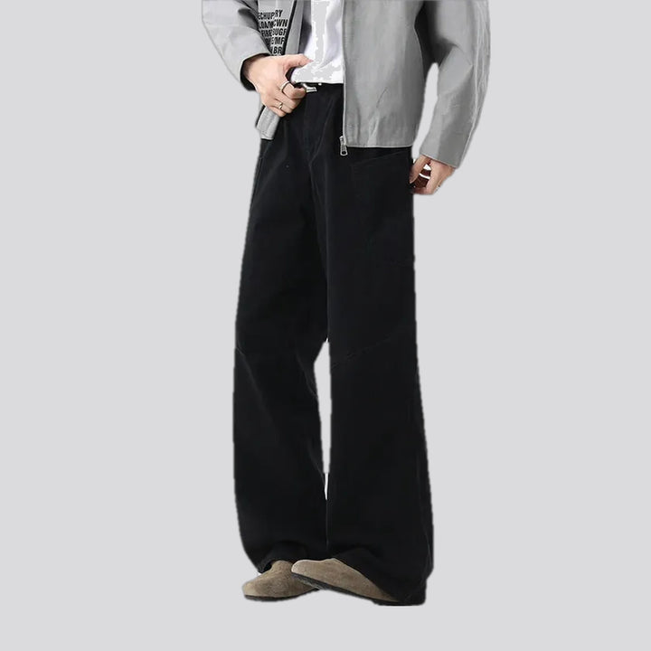 Mid rise stylish panneled men's jeans