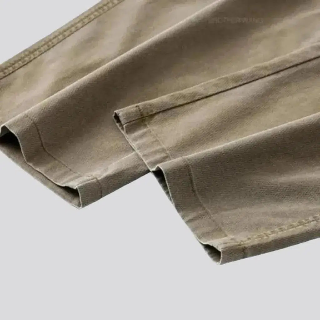 Ultra-thin men's mid-waist jeans