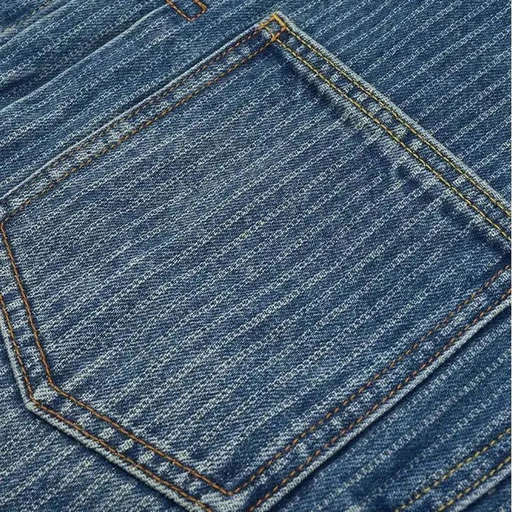 Vertical-stripes men's denim jacket